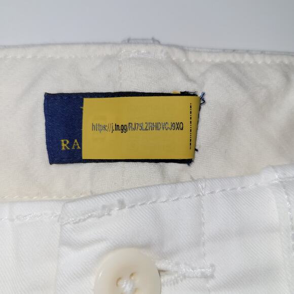 Polo Ralph Lauren Wide Leg Cropped Pants Size 8 White Beachy Coastal Minimalist - Picture 9 of 11